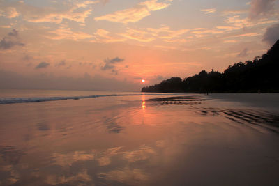 Scenic view of sunset over sea