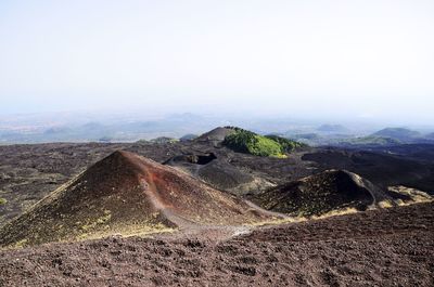 Aerial view of landscape against clear sky
