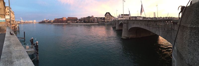 Bridge over river in city