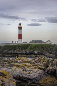 Buchan ness lighthouse was established in 1827 by robert stevenson.