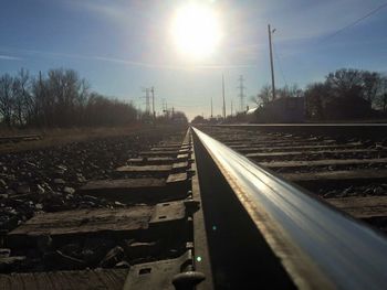 Railroad track at sunset