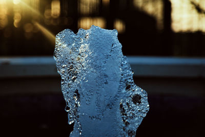 Close-up of ice crystals against blurred background