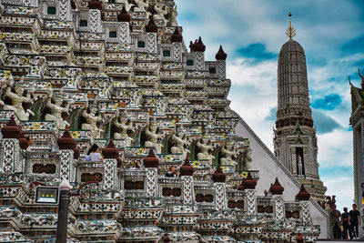 Exterior of temple building against sky