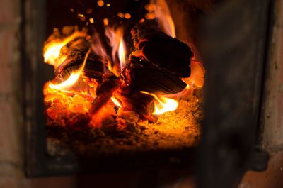 Close-up of bonfire