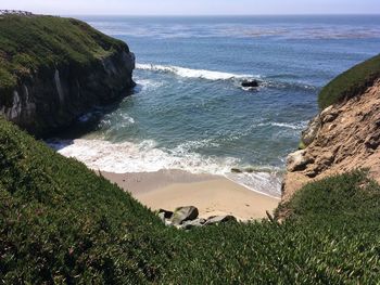 Scenic view of beach against sky