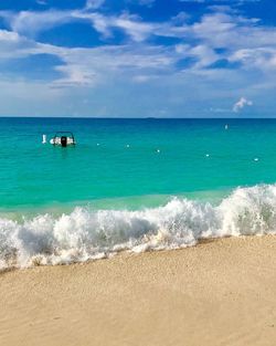 View of eagle beach at aruba 