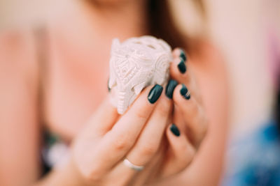 Close-up of woman with tattoo