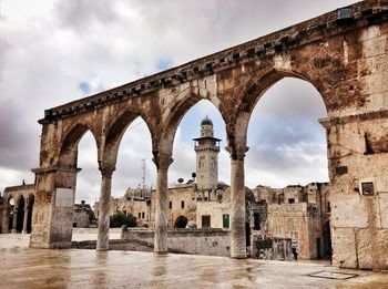 Arch structure at al-aqsa mosque against sky