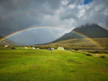 Rainbow in sligachan, skye, scotland