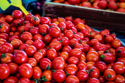 Full frame shot of strawberries for sale at market stall