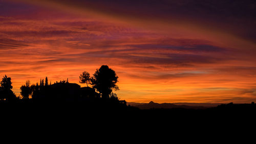 Scenic view of dramatic sky during sunset