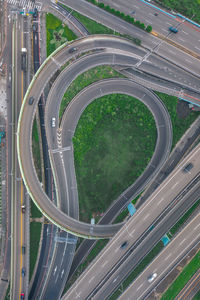 High angle view of bridge in city