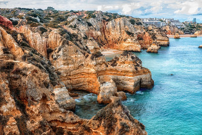 Rock formations in sea