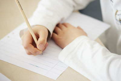 Child's hand writing