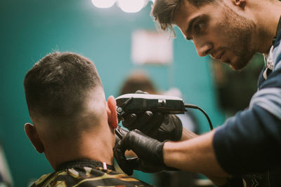 Barbershop stylish haircut