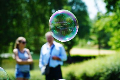 Full frame shot of bubbles in park