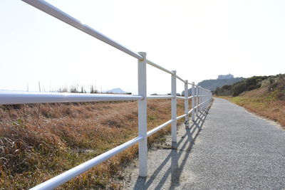 View of empty road against clear sky