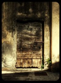 Closed door of old building