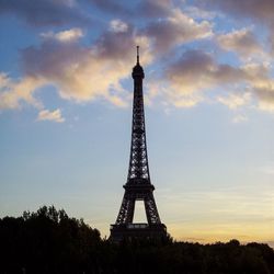 Low angle view of eiffel tower