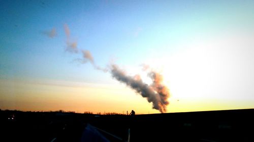 Silhouette landscape at sunset