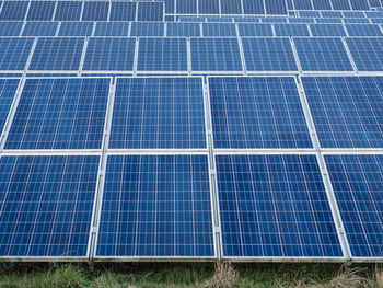 Low angle view of solar panels