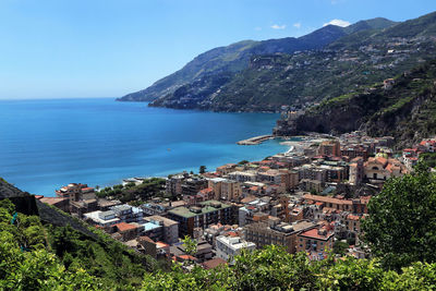 High angle view of maiori, amalfi coast