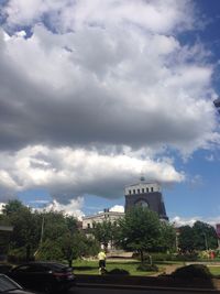 View of road against cloudy sky