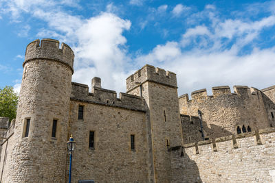 Low angle view of historic building against sky