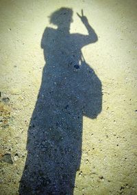 Shadow of people on road