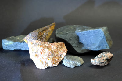 Close-up of stones on rock