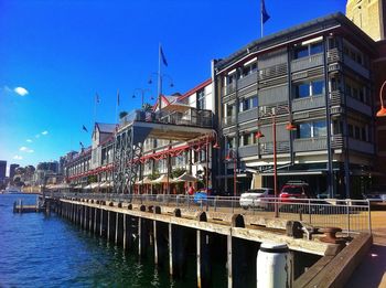 View of canal along buildings