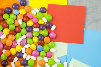 Directly above shot of multi colored balloons