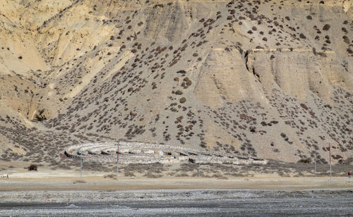 Scenic view of desert road