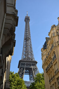 Low angle view of eiffel tower in paris