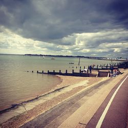 Scenic view of beach against sky