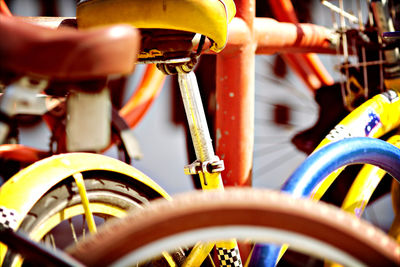 Close-up of bicycle wheel