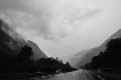 Country road passing through mountains