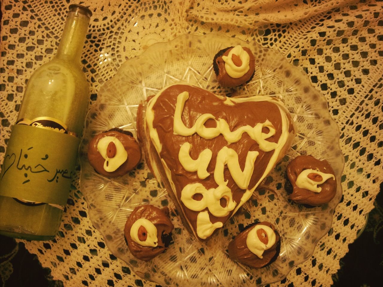 indoors, still life, high angle view, food and drink, yellow, table, close-up, art and craft, creativity, art, no people, gold colored, decoration, design, freshness, food, pattern, drink, indulgence, floral pattern