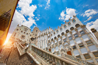 Low angle view of historical building against sky