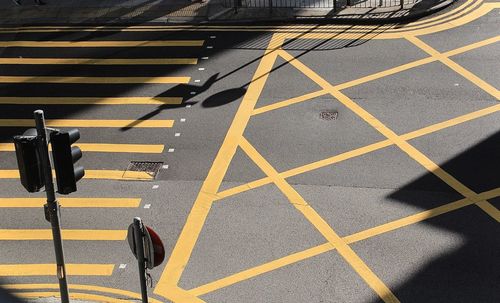 High angle view of street