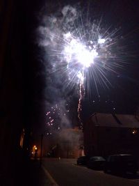 Firework display at night