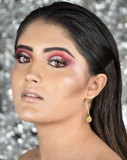 Close-up portrait of a beautiful young woman