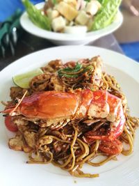 Close-up of seafood in plate