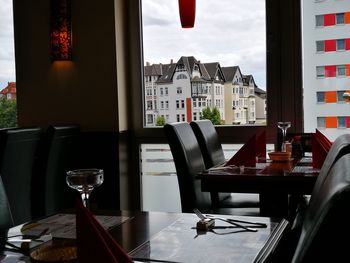 Chairs and tables in restaurant