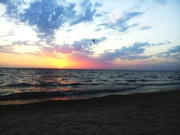 View of sea against cloudy sky