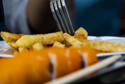 Close-up of burger on plate