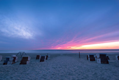 Scenic view of beach during sunset