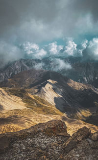 Aerial view of dramatic landscape