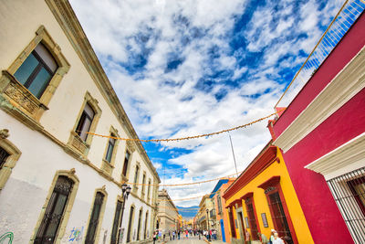 Low angle view of buildings against sky