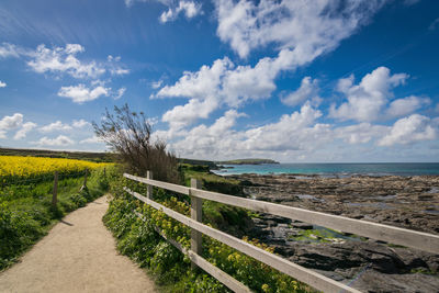 View of sea against cloudy sky